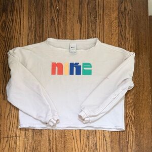 Vintage Nike White Sweatshirt with Colorful Logo